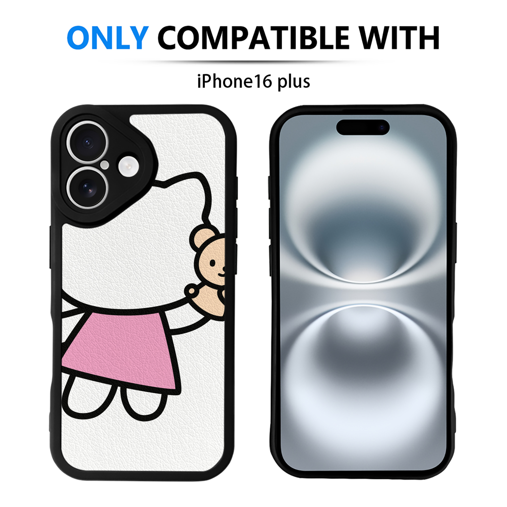 （画像用） Hello Kitty ハローキティ 【iPhone 16シリーズ対応】シリコンスマホケース（レザー調） 材質：シリコン